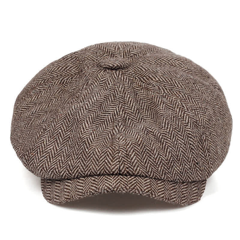 Boina octogonal con diseño de espiga retro