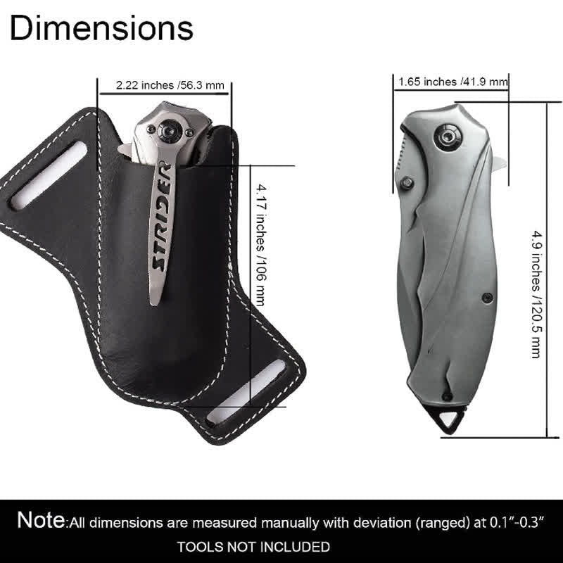 Funda de cuero para cuchillo plegable EDC, funda para cinturón