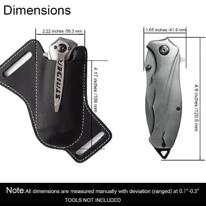 Funda de cuero para cuchillo plegable EDC, funda para cinturón