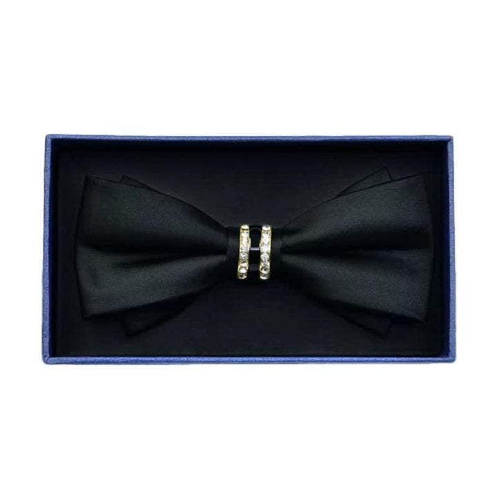 Pajarita de metal mate con diamantes de imitación para hombre
