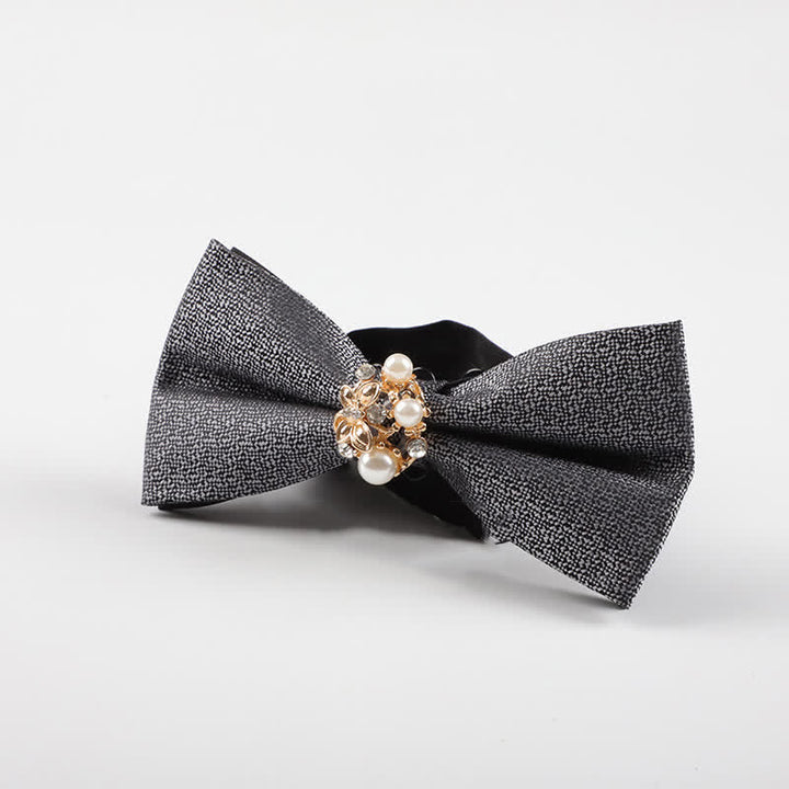 Pajarita de esmoquin formal con perlas para hombre