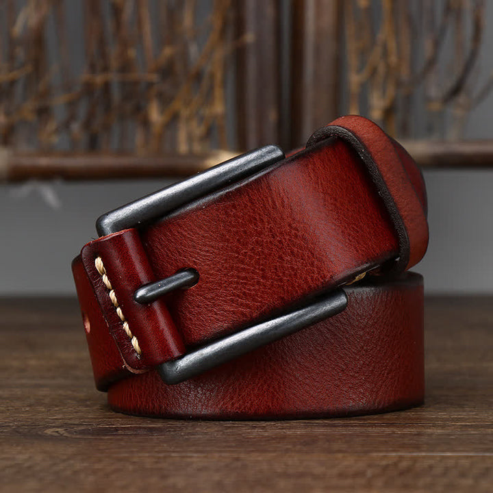 Cinturón de cuero vaquero brillante retro con estilo para hombre