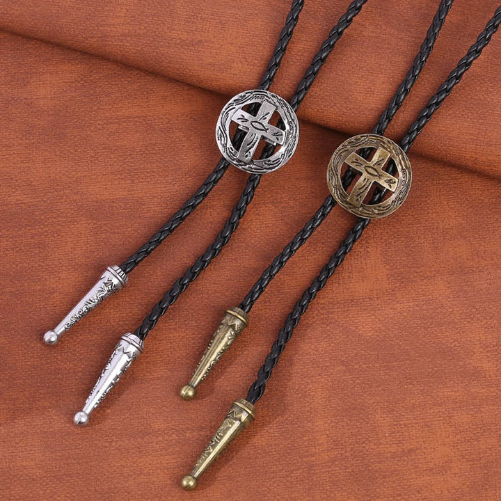 Accesorios de camisa retro Corbata de bolo con cruz circular