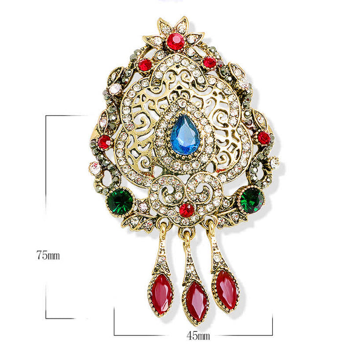 Broche de gota de agua bohemio exótico para mujer