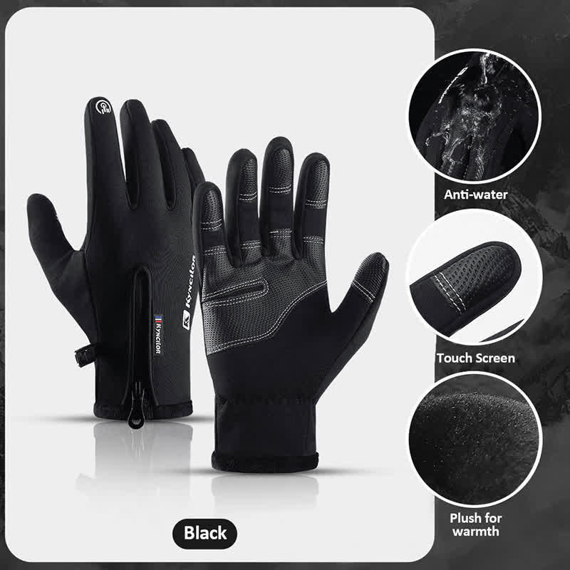 Guantes tácticos con cremallera impermeables para ciclismo al aire libre