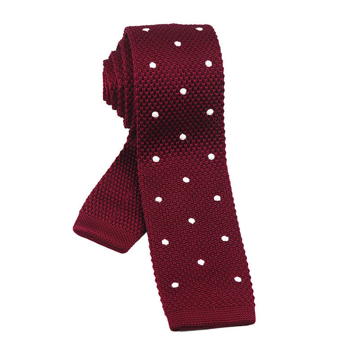 Corbata de punto con lunares blancos para hombre