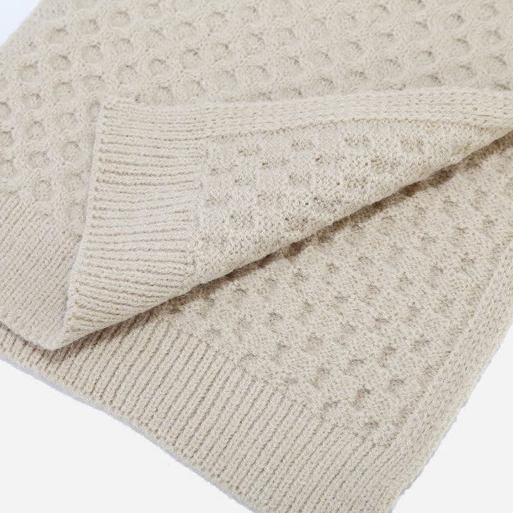 Conjunto de 3 guantes y gorro de punto cruzado para mujer