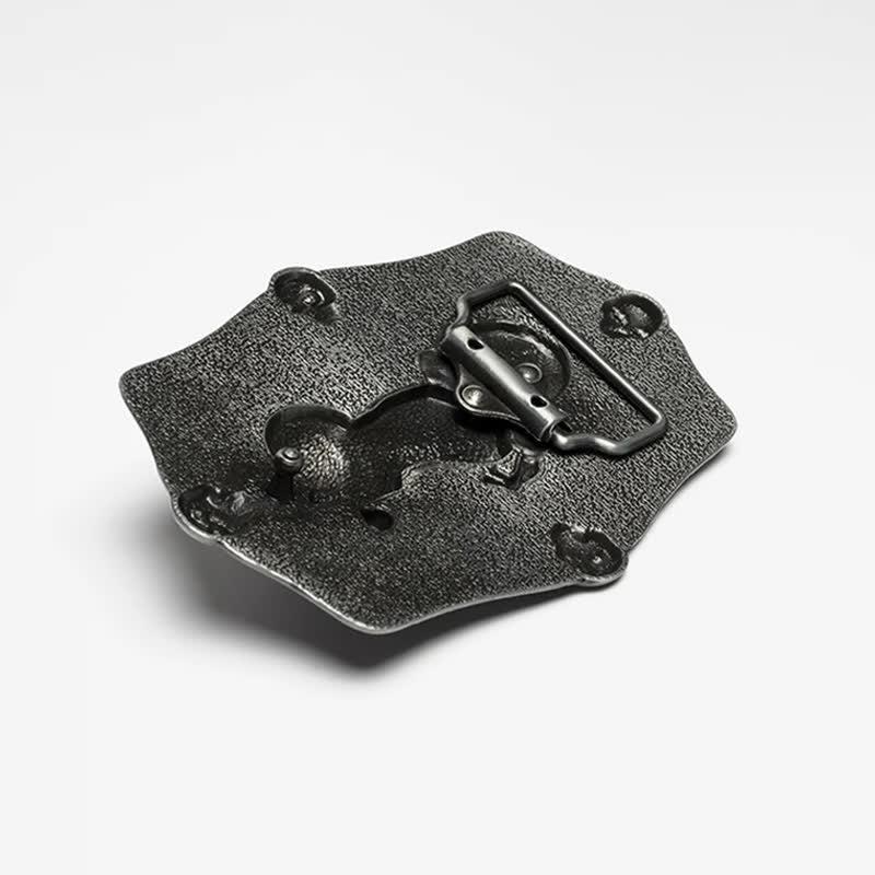 Cinturón de cuero con calavera y bandera estadounidense para hombre con diseño de motocicleta