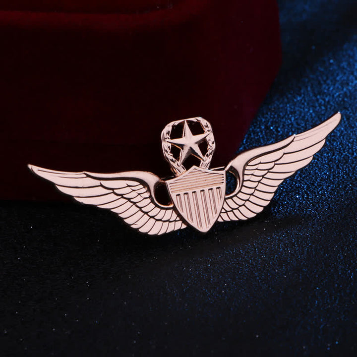 Broche con insignia de ala de piloto para hombre