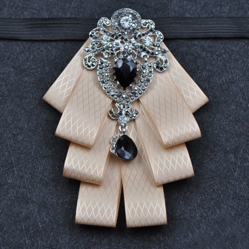 Conjunto de 3 pajaritas con diamantes de imitación negros a cuadros