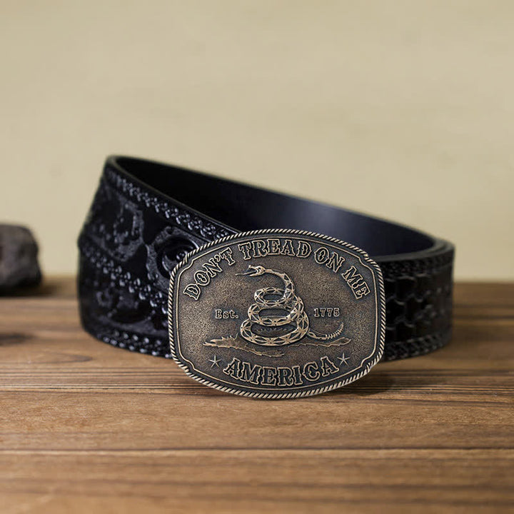 Cinturón de cuero con hebilla estilo pirámide para hombre, hecho a mano