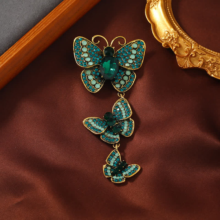 Broche de mariposas triples y divertido para mujer