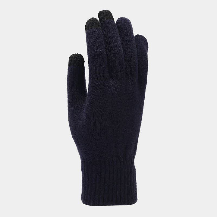 Conjunto de 3 guantes y bufanda unisex de sarga de color sólido