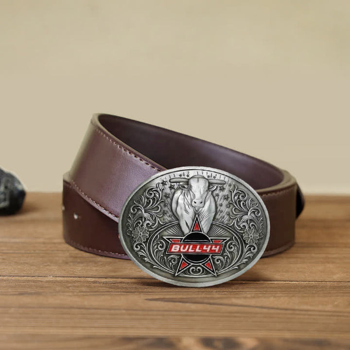 Cinturón de cuero con hebilla para hombre, con portacervezas creativo, hecho a mano, con forma de toro furioso