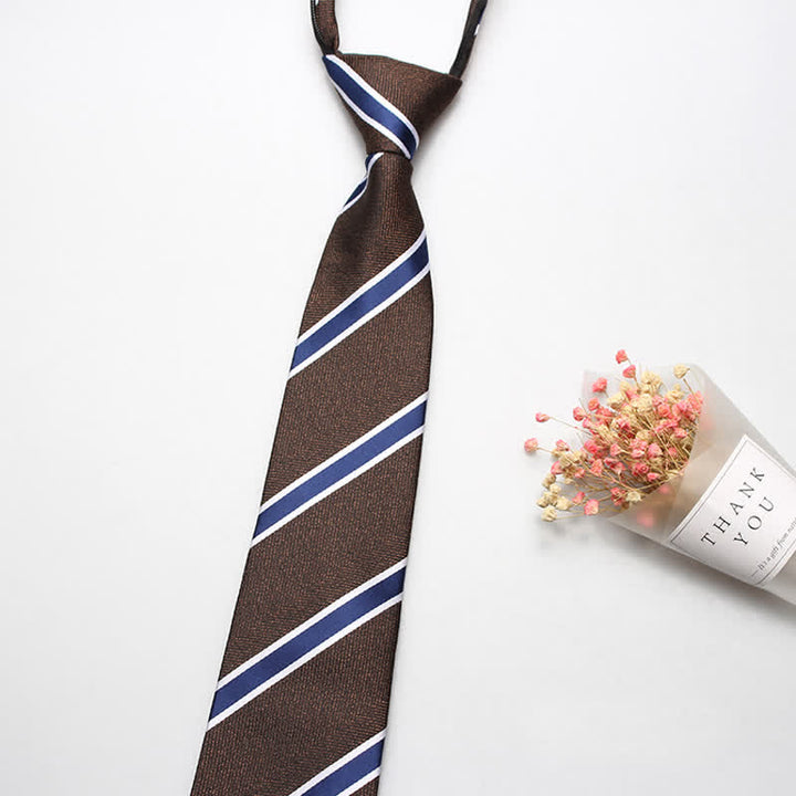 Corbata de rayas con cremallera británica para hombre