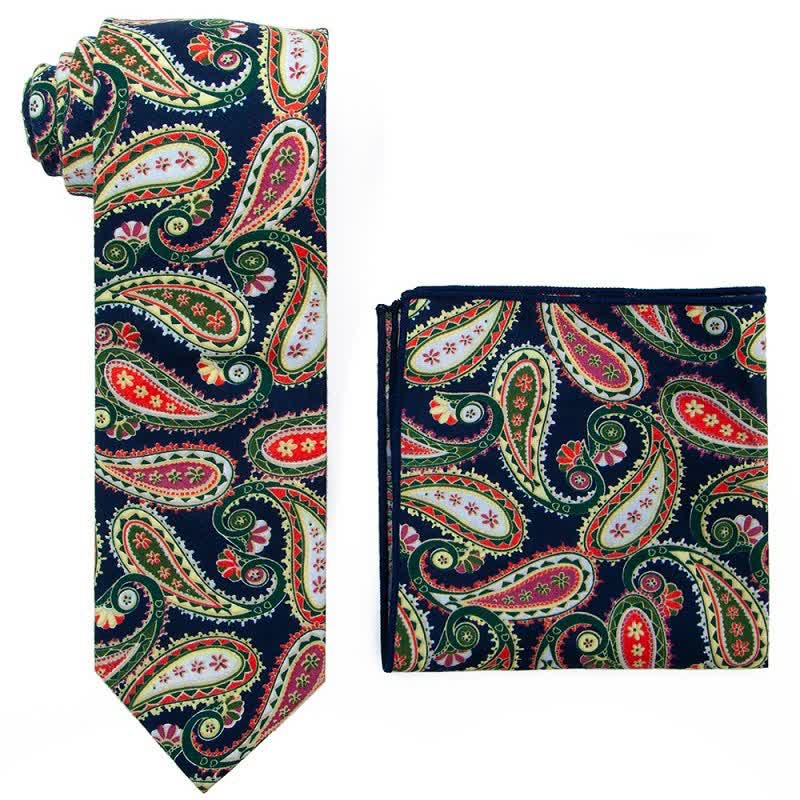 Conjunto de 2 corbatas de cachemira exóticas para hombre