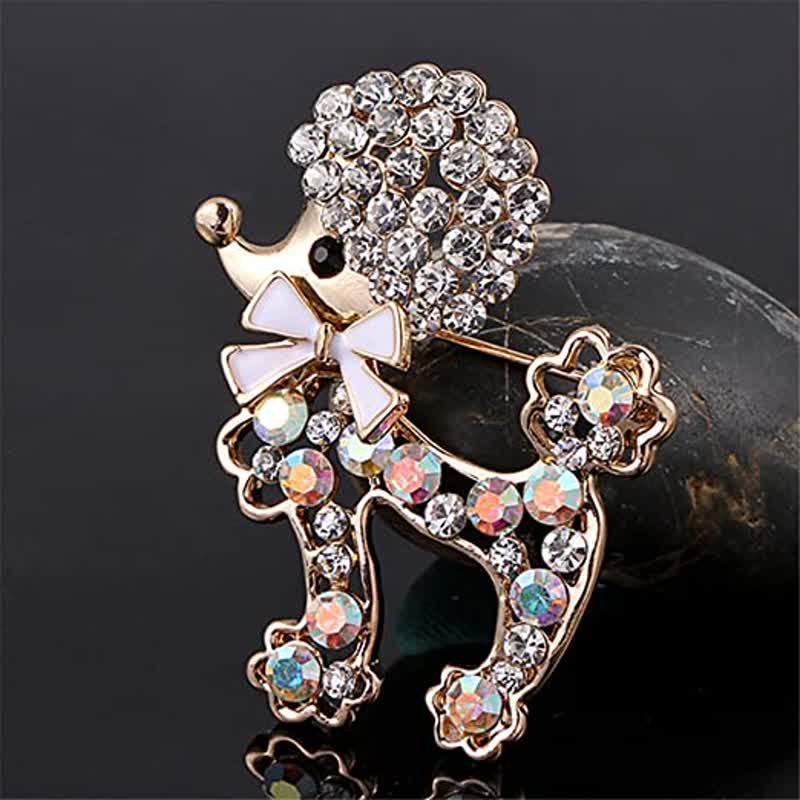 Broche de caniche con lazo para mujer