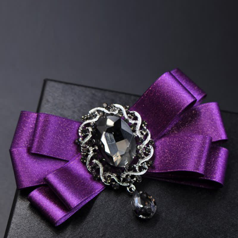 Conjunto de 3 pajaritas de color liso con diamantes de imitación negros