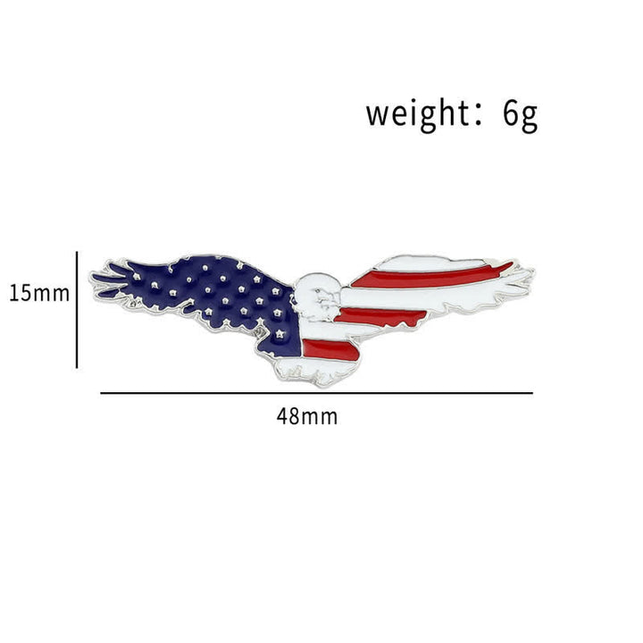 Broche de buitre con bandera estadounidense esmaltada para hombre