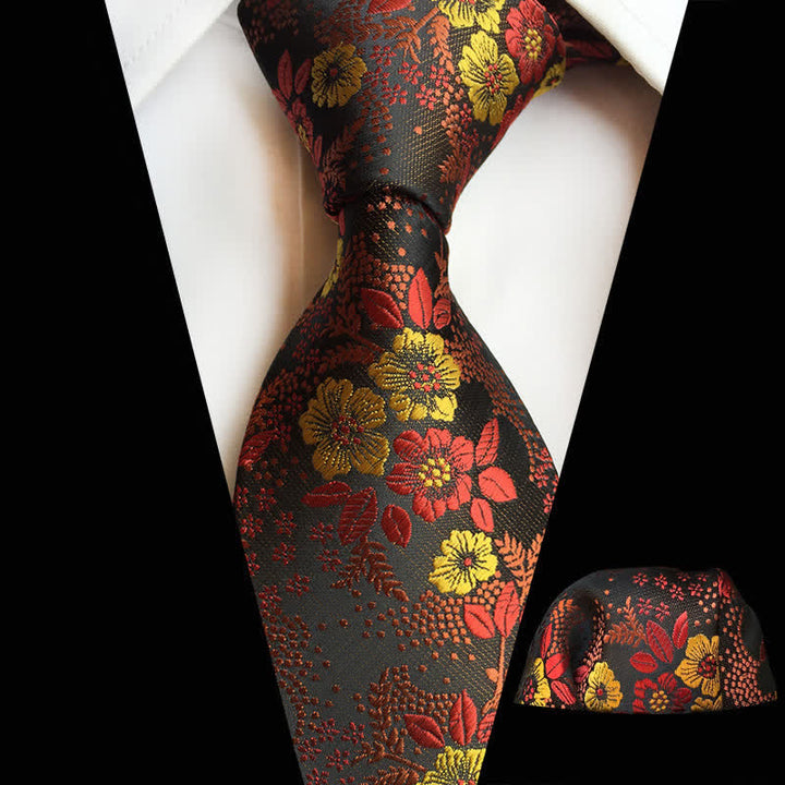 Conjunto de 2 corbatas florales con flores de ciruelo para hombre