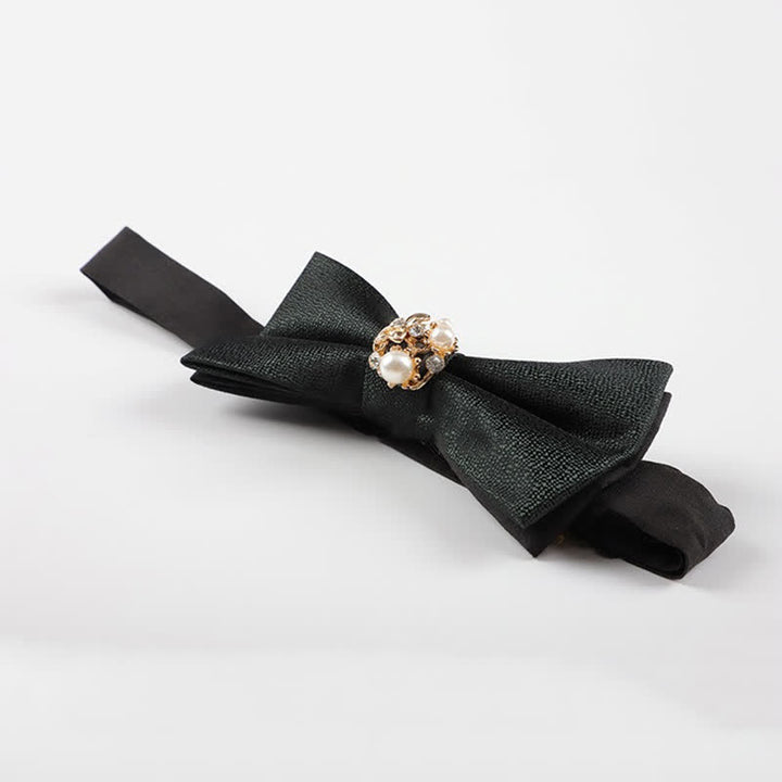 Pajarita de esmoquin formal con perlas para hombre