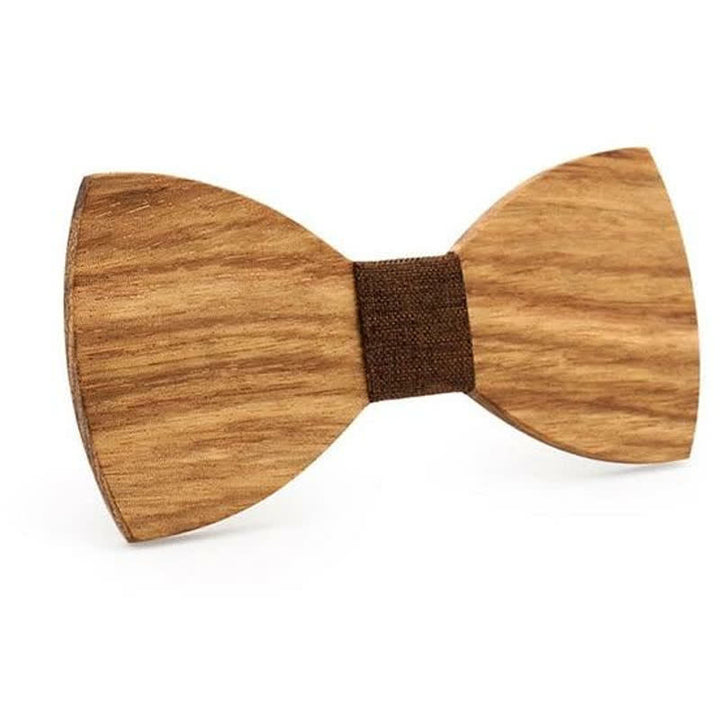 Pajarita de madera con vetas de madera natural para hombre