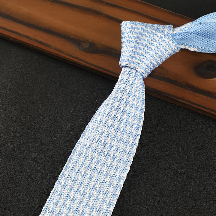 Corbata de punto con cuadros escoceses y pata de gallo para hombre