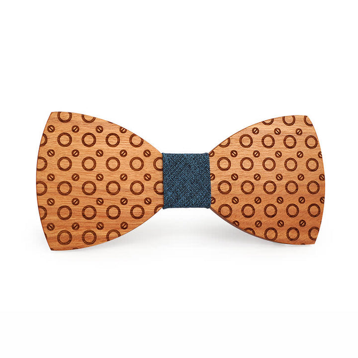 Pajarita de madera con lunares para hombre