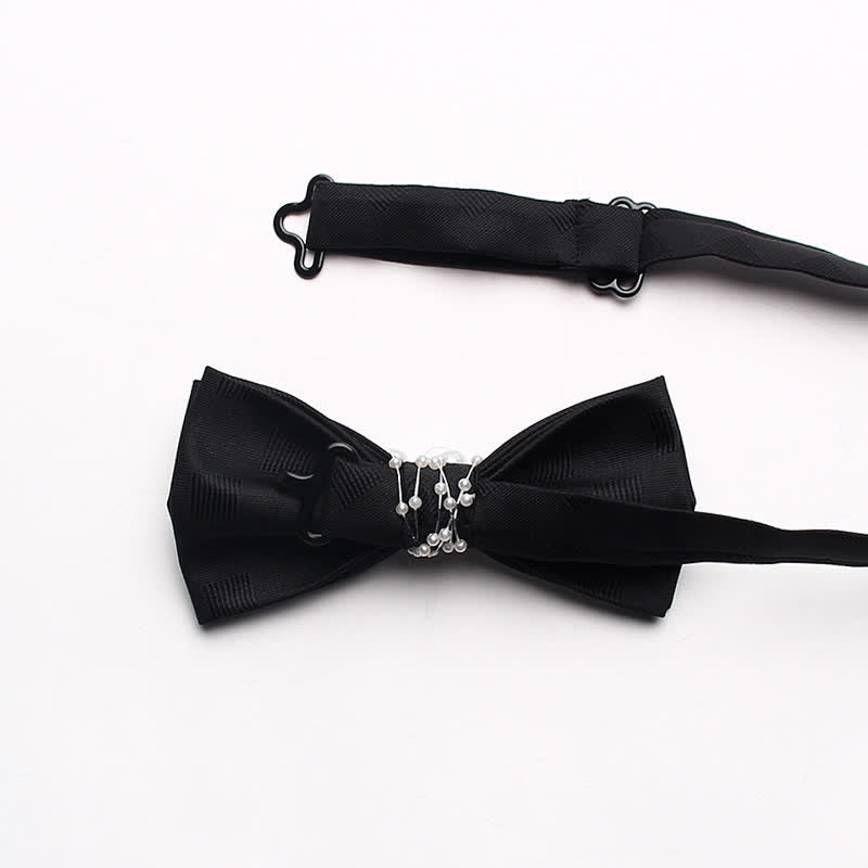 Pajarita de perlas con personalidad negra para hombre