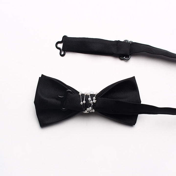 Pajarita de perlas con personalidad negra para hombre