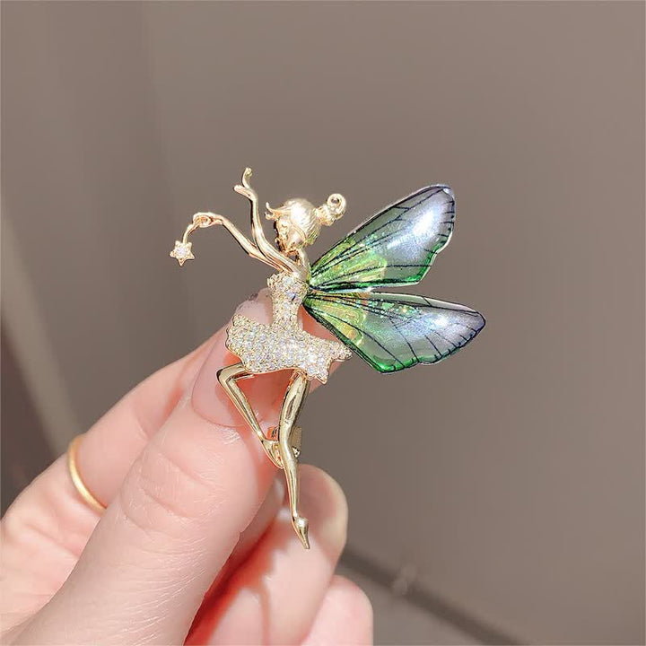 Broche de hada elfa con alas de ángel para mujer