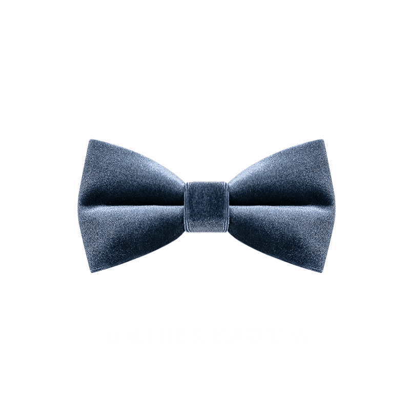 Pajarita de terciopelo de color liso gris brumoso para hombre