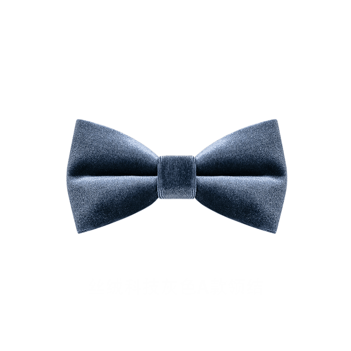 Pajarita de terciopelo de color liso gris brumoso para hombre