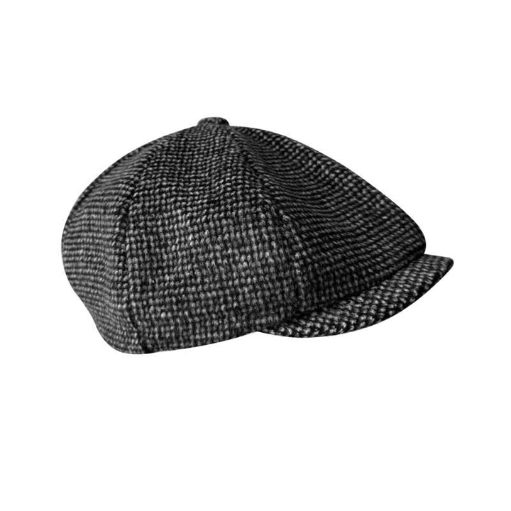 Boina Gatsby con cuadros diminutos y gorra octogonal