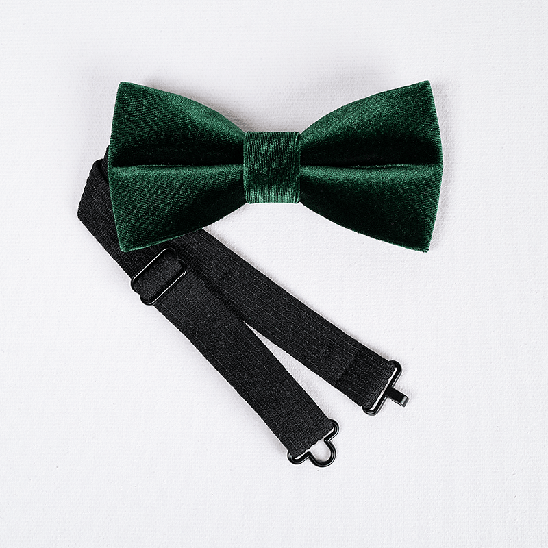 Pajarita de terciopelo de color verde esmeralda liso para hombre