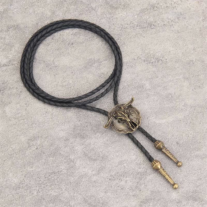 Corbata de bolo con cabeza de toro de rodeo del lejano oeste