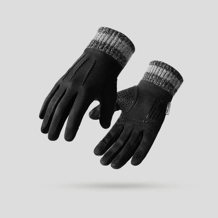 Guantes unisex de gamuza polar antideslizantes con dedos divididos