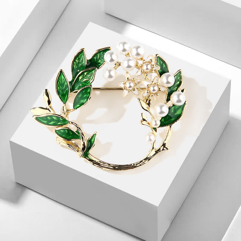 Broche de corona de flores de gardenia para mujer