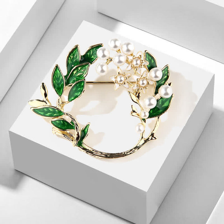 Broche de corona de flores de gardenia para mujer