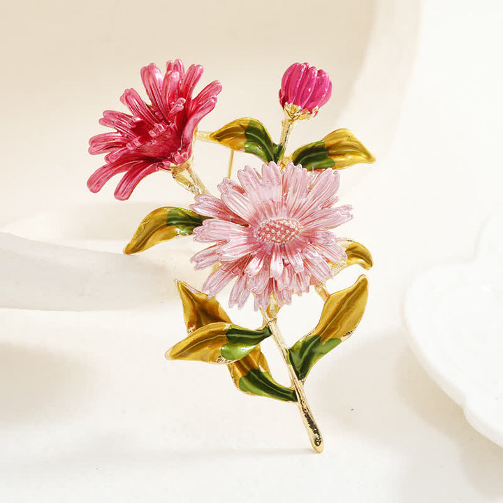 Broche creativo de margaritas florales para mujer.