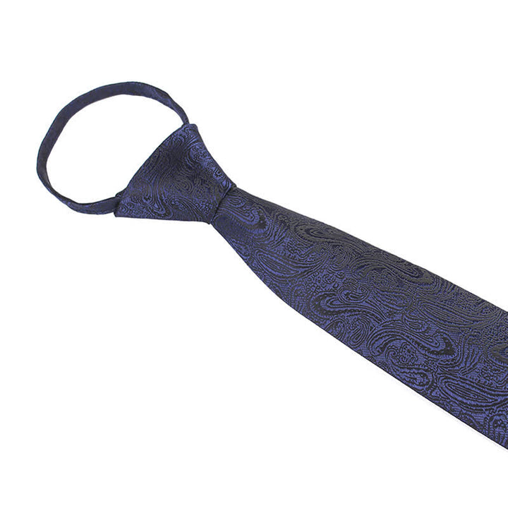 Corbata informal con cremallera y estampado de cachemira para hombre