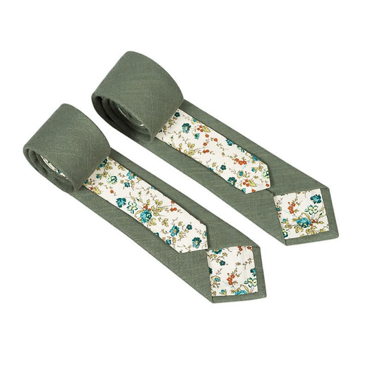 Corbata de hombre con diseño de patchwork floral y cuadros escoceses