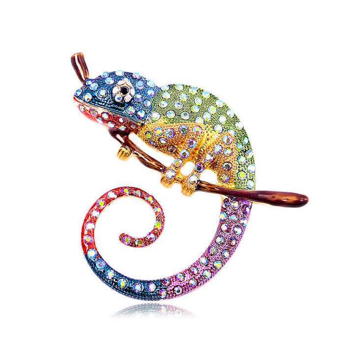 Broche de lagarto camaleón colorido para mujer