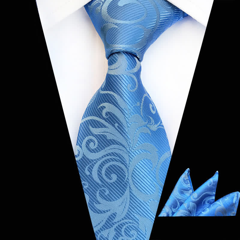 Conjunto de 2 corbatas con diseño floral en espiral para hombre