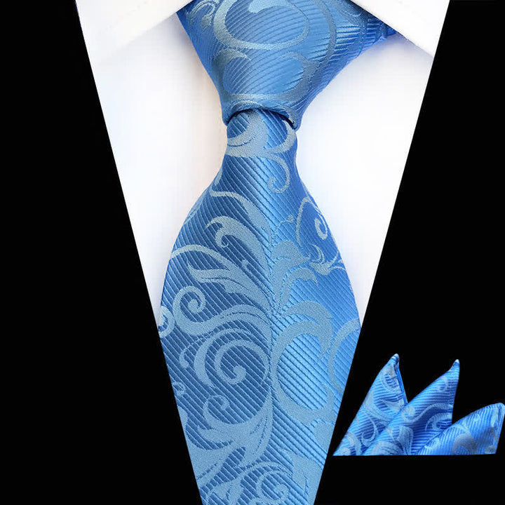 Conjunto de 2 corbatas con diseño floral en espiral para hombre