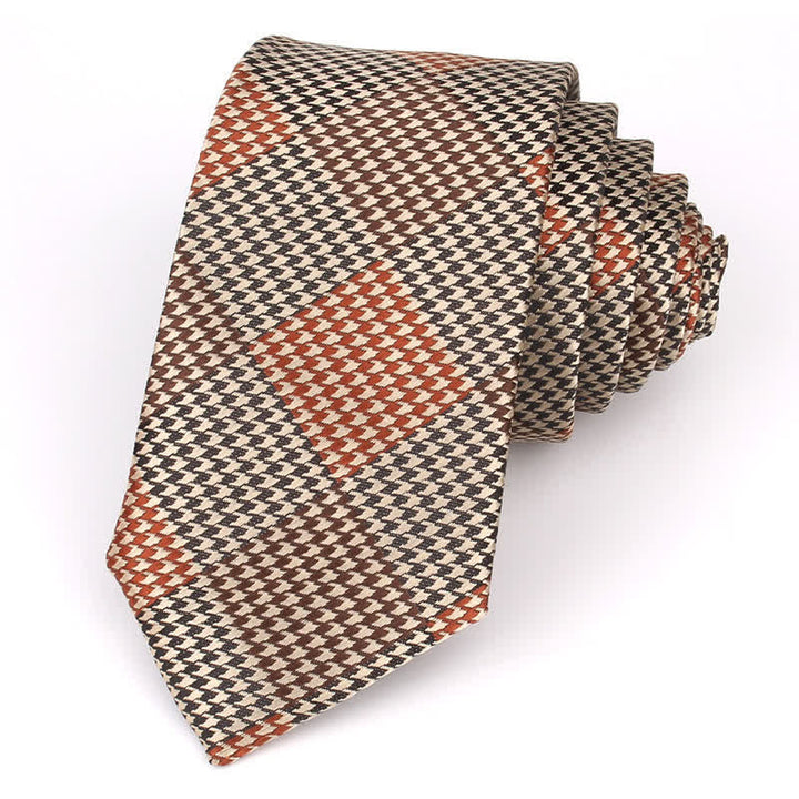 Corbata de cuadros grandes con diseño de patchwork visual para hombre