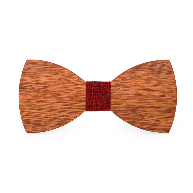 Pajarita de madera con diseño de begonia vintage para hombre