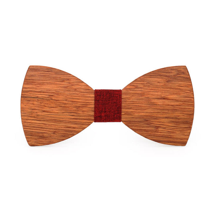 Pajarita de madera con diseño de begonia vintage para hombre