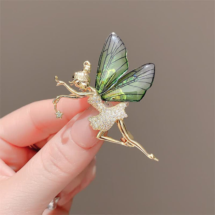 Broche de hada elfa con alas de ángel para mujer