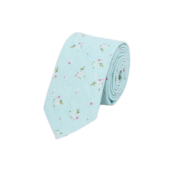 Corbata fina elegante con diseño floral para hombre